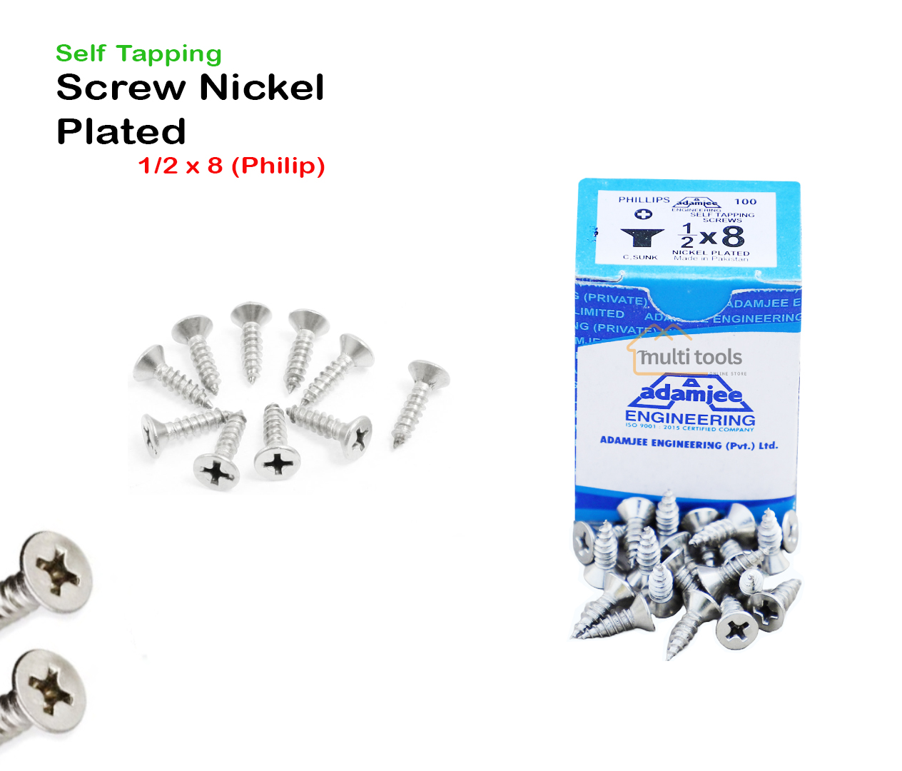 Self Tapping Screw Nickel Plated 1/2 X 8 (Philip)